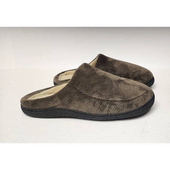Isotoner Mens Corduroy Slip On Slippers Color Brown Size 11-12 - Picture 1 of 8